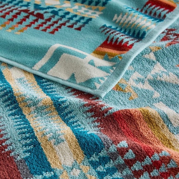 Pendleton Towel Set Unisex OS Aqua NEW Canyonlands 3-Piece Cotton Southwestern - Picture 7 of 9